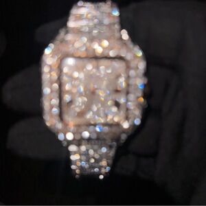 Cartier Silver Moissanite Diamond Watch